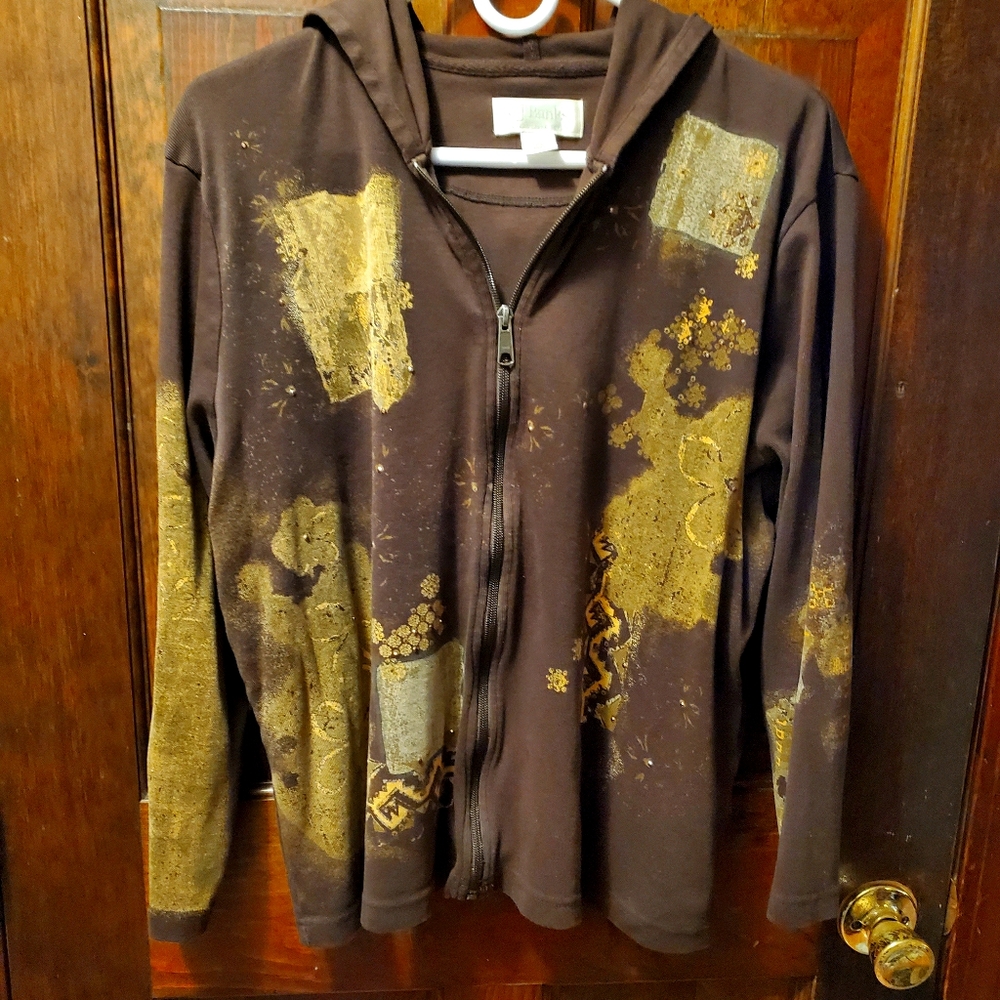 Stylish Brown and Gold Hoodie